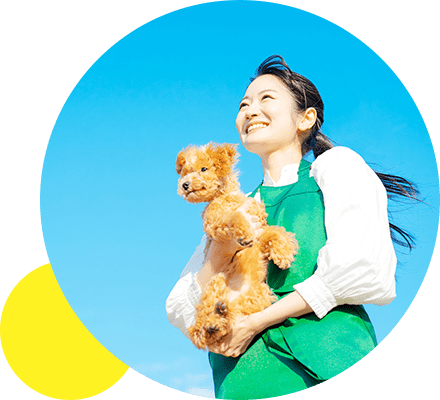 女性と犬